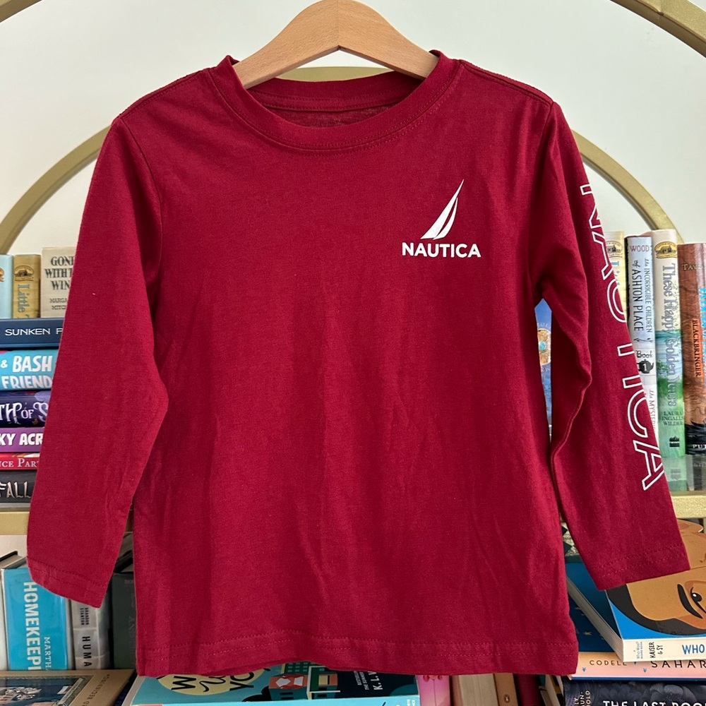 BNWT Nautica Rhubarb Red Long-Sleeve T-Shirt 🍂👕